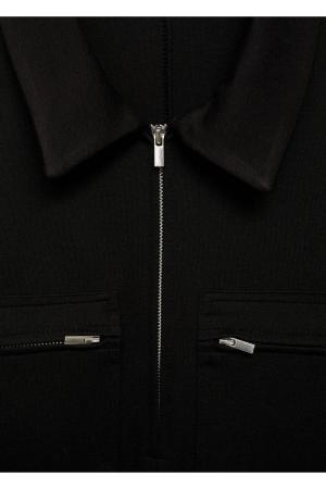 Polo collar dress with pockets