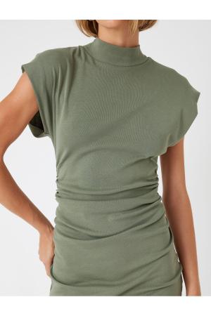 High neck bodycon mini dress