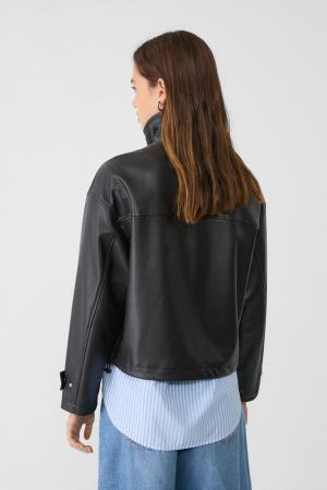 faux leather jacket