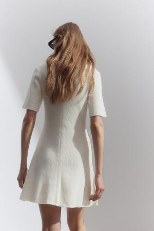 Buttoned Front and Knitted Dress
