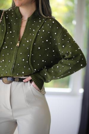 Pearl Knitwear Jacket Green