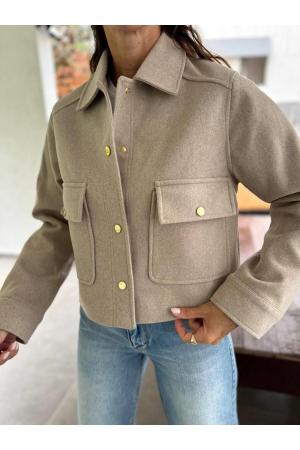 Women's Beige Bomber Jacket