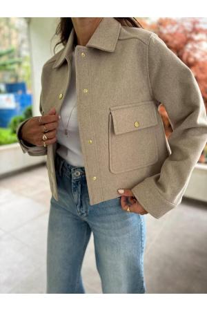 Women's Beige Bomber Jacket
