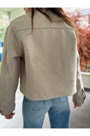 Women's Beige Bomber Jacket