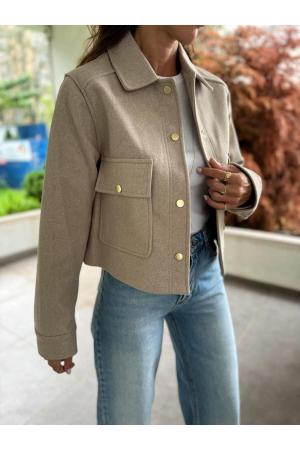 Women's Beige Bomber Jacket