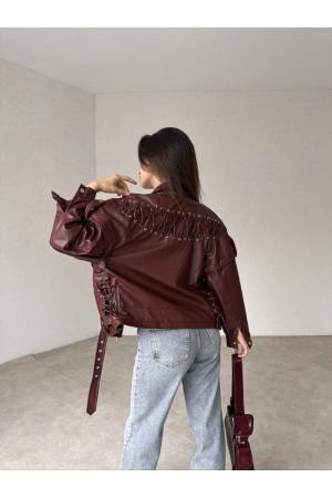 Women's Burgundy Leather Jacket
