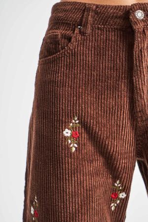 Women's loose embroidered pants