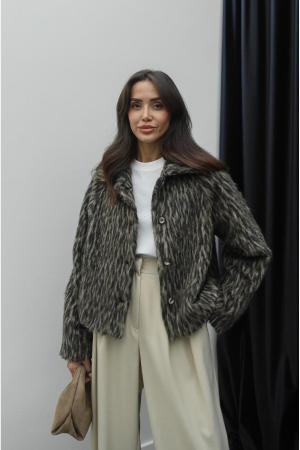Leopard Patterned Collared Jacket