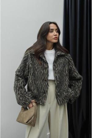 Leopard Patterned Collared Jacket