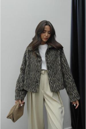 Leopard Patterned Collared Jacket