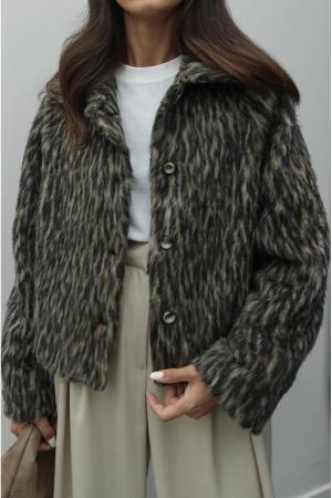 Leopard Patterned Collared Jacket