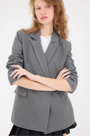 Padded Buttoned Blazer Jacket