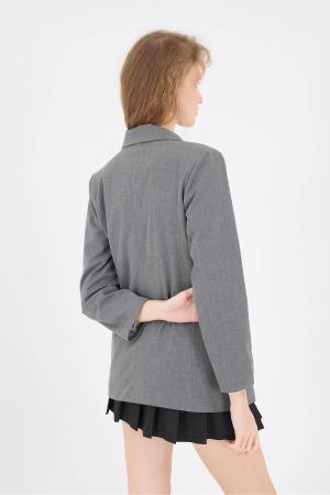 Padded Buttoned Blazer Jacket
