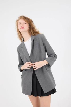 Padded Buttoned Blazer Jacket